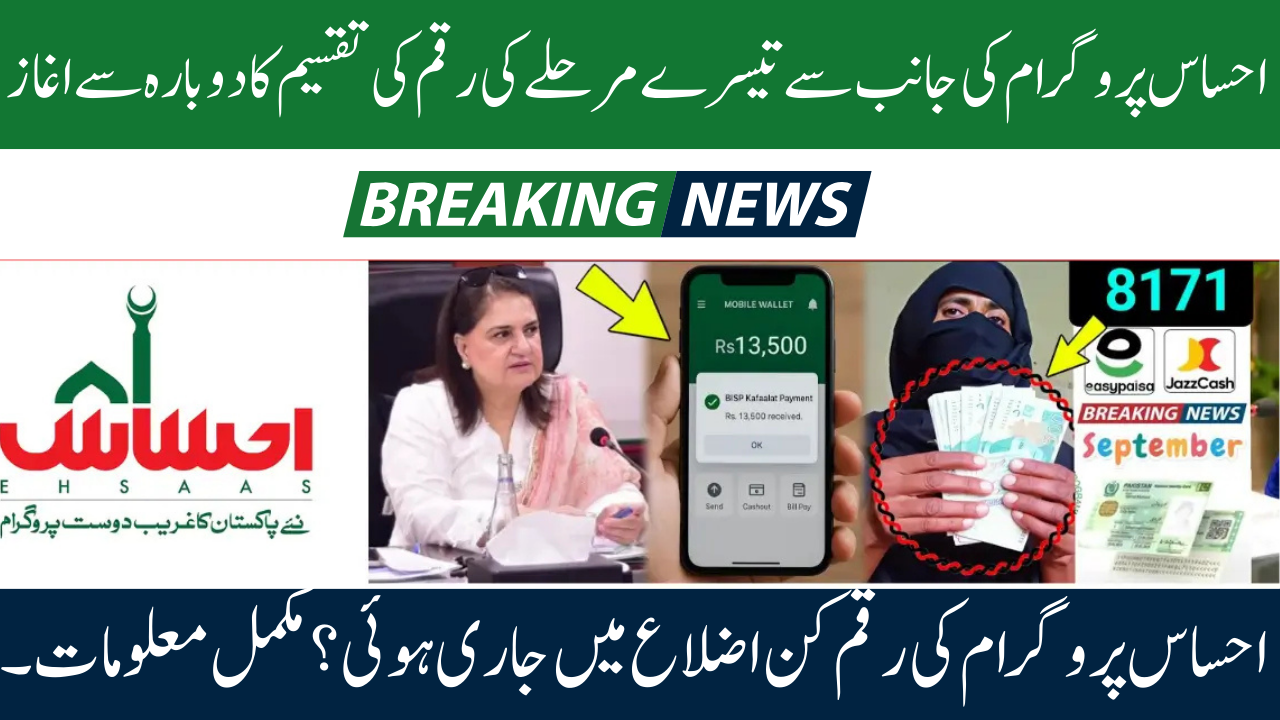 8171 Ehsaas Program Phase 3 Payments July–September 2025