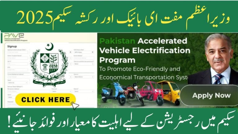 PAVE Scheme 2025 pave.gov.pk Eligibility Criteria of Bike & Rickshaws
