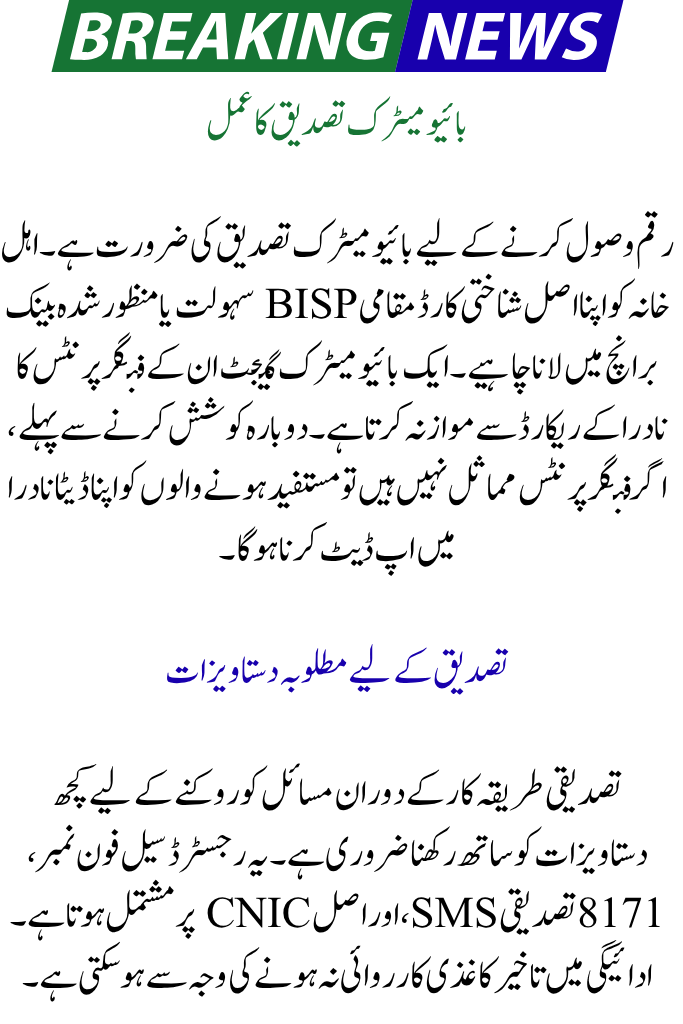 BISP 8171 Payment Verification Process